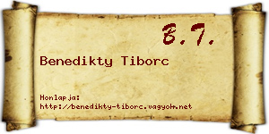 Benedikty Tiborc névjegykártya